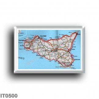 IT0500 Europe - Italy - Sicily - Map of Sicily