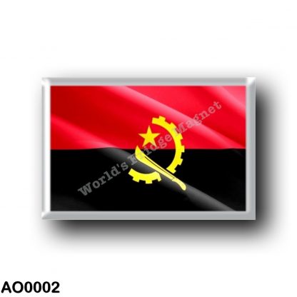 AO0002 Africa - Angola - Angolan flag - Waving