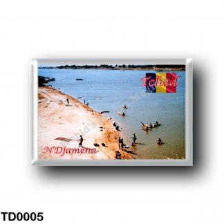 TD0005 Africa - Chad - Plage de la rivière Chari à N'Djaména