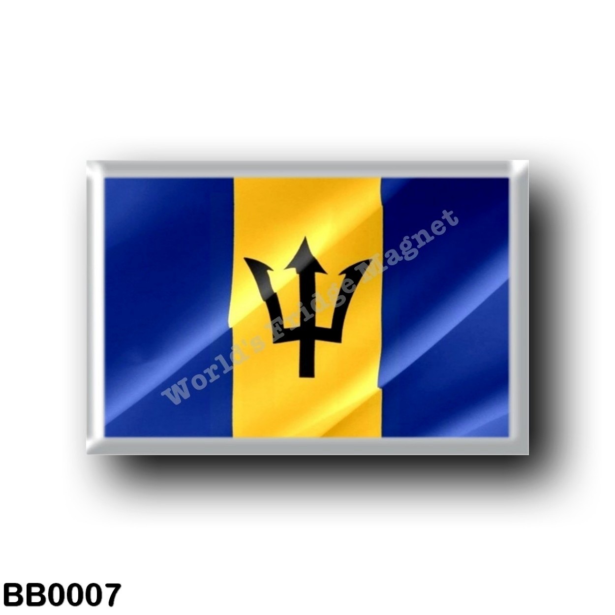 BB – Flag Waving – Barbados – World s Fridge Magnet