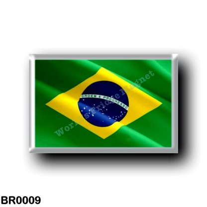 BR0009 America - Brazil - Brazílian Flag - Waving