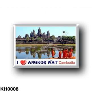 KH0008 Asia - Cambodia - Angkor Wat - Buddhist monks - I Love