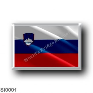SI0001 Europe - Slovenia - Slovenian flag - waving
