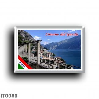 IT 0083 Europe - Italy - Lake Garda - Limone del Garda (flag) - Panorama