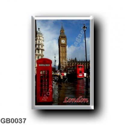 GB0037 Europe - England - London - Big Ben - double-decker bus Red telephone box