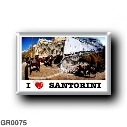 GR0075 Europe - Greece - Santorini - Thera - Thira - The windmills - I Love