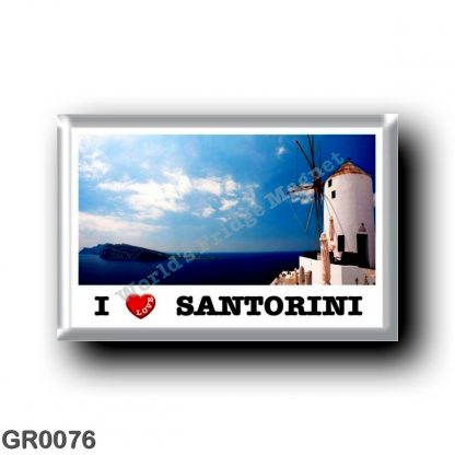 GR0076 Europe - Greece - Santorini - Thera - Thira - The windmills - I Love