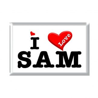 I Love SAM rectangular refrigerator magnet