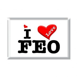 I Love FEO rectangular refrigerator magnet
