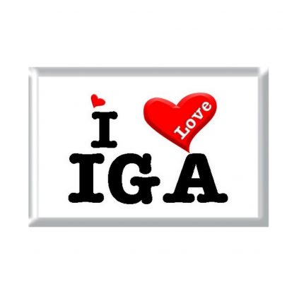 I Love IGA rectangular refrigerator magnet