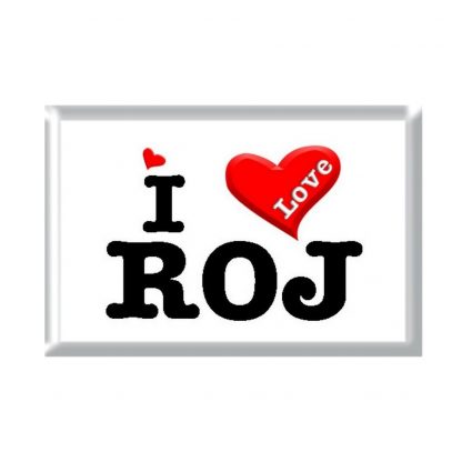 I Love ROJ rectangular refrigerator magnet