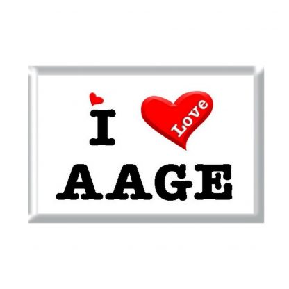 I Love AAGE rectangular refrigerator magnet
