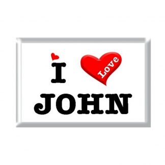 I Love JOHN rectangular refrigerator magnet