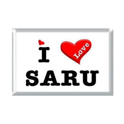 I Love SARU rectangular refrigerator magnet