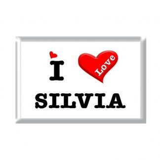 I Love SILVIA rectangular refrigerator magnet