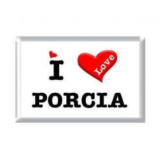 I Love PORCIA rectangular refrigerator magnet