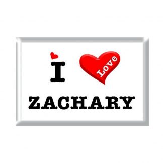 I Love ZACHARY rectangular refrigerator magnet