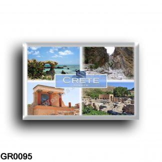 GR - Crete - Knossos - Elafonisi - Gortyn - Samaria Gorge - Panorama - rectangular refrigerator magnet