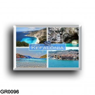 GR - Kefalonia - Melissani Cave - The famous Myrtos Beach - Argostoli - Sea View - Panorama - rectangular refrigerator magnet