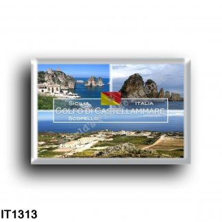 IT1313 Europe - Italy - Sicily - Scopello - Gulf of Castellammare - The Faraglioni and Tonnara - Panorama - High view