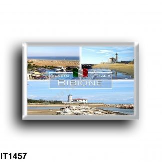 IT - Veneto - Bibione - faro di Punta Tagliamento - Spiaggia - rectangular refrigerator magnet