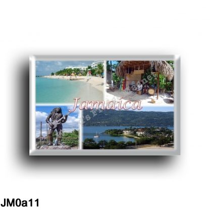 JM0a11 America - Jamaica - Beach View - Sea View - Panorama - Statue of Bob Marley