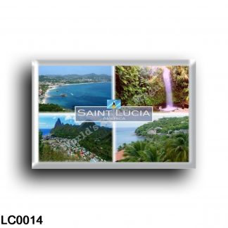 LC0014 - Saint Lucia America - Gros Islet and Rodney Bay as seen from Pigeon Island - Toraille Waterfall - Soufriere Bay - View