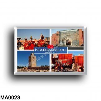 MA0023 Africa - Marocco - Marrakech - Place Jemaa El Fna - Bab Agnaou Door, the entrance to the kasba - Koutoubia Mosque - Carpe