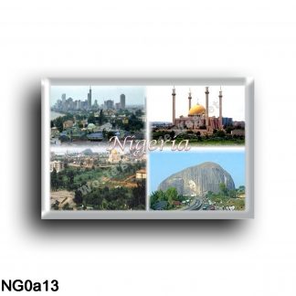 NG0a13 Africa - Nigeria - Panorama - Abuja National Mosque - Zuma Rock