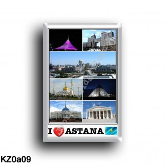 KZ - Astana - I Love Mosaic - Panorama City - Bayterek Tower - Palace of peace reconciliation - Khazrat Su - rectangular refrige