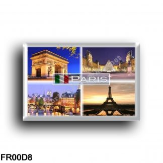FR00D8 Europe - France - Paris By Night Arc de Triomphe - Tour Eiffel - Panorama - Sein River - Louvre Pyramid