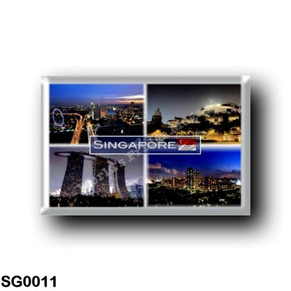 SG0011 Asia - Singapore - by Night - View of Flyer from the Skypark - View of the 3 Main Tower - High-rise HDB flats in Bishan