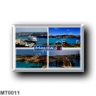 MT0011 Europe - Malta - Valletta's maritime industrial zone - Cominotto as seen from Comino - The Blue Lagoon - Grand Harbour