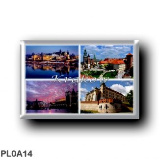 PL0A14 Europe - Poland - Krakow - Polska - Krakow - Panorama - Wawel Cathedral - Old Town - Market Square