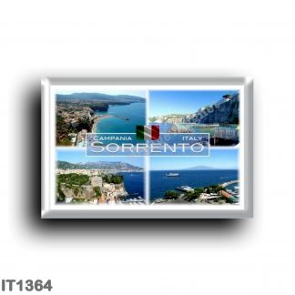 IT1364 Europe - Italy - Campania - Sorrento - Panorama - Naples - Mount Vesuvius - Marina Piccola - Aerial view