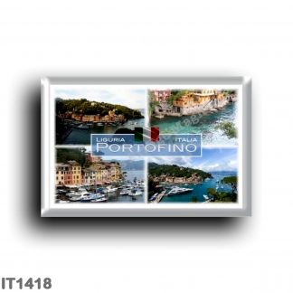 IT1418 Europe - Italy - Liguria - Portofino - Bay - Pier and Cliff - Aerial View - Panorama