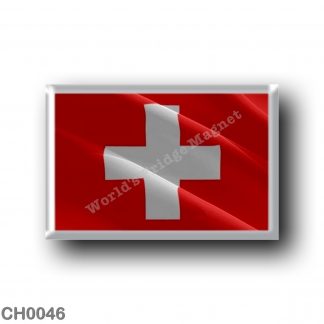 CH - Waving Flag Switzerland - rectangular refrigerator magnet