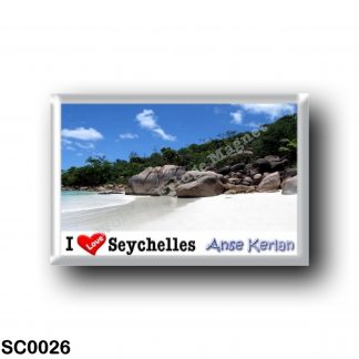 SC0026 Africa - Seychelles - Praslin Island - Anse Kerlan - I Love
