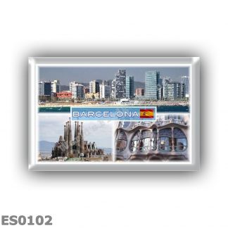 ES0102 Europe - Spain - Barcelona - Skyline - Sagrada Familia - Casa Batllo