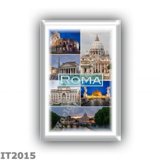 IT2015 - Europe - Italy - Rome - Saint Peter s Basilica - Colosseum - Pantheon - Trevi Fountain- Castel Sant Angelo at night - S