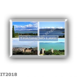 IT2018 Europe - Italy - Umbria - Trasimeno Lake - La Badia on Lake Trasimeno - The lake seen from Castiglione del Lago - Fortres
