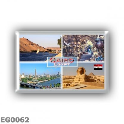 EG0062 Africa - Egypt - Cairo - River Nile - Khan el Khalili - panorama Cairo and River Nile - Great Sphinx of Giza