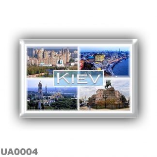 UA0004 - Europe - Ukraine - Kiev - Skyline - Coast view - Panorama - Skyline - Bohdan Khmelnytskyi Statue