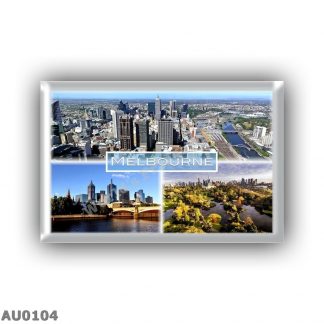 AU0104 Oceania - Australia - Melbourne - Downtown And Yarra River - Melbourn Skyline and Princes Bridge - Royal Botanic Gardens Victoria