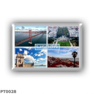 PT0028 Europe - Lisbon - Portugal - Lisbon - The 25 de Abril Bridge - Tagus River - Avenida da Liberdade - Belem Tower - Panorama