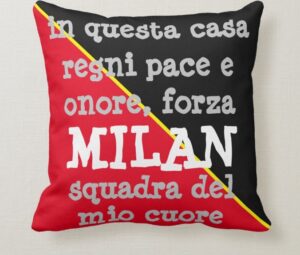 Cuscino del Milan visto di fronte